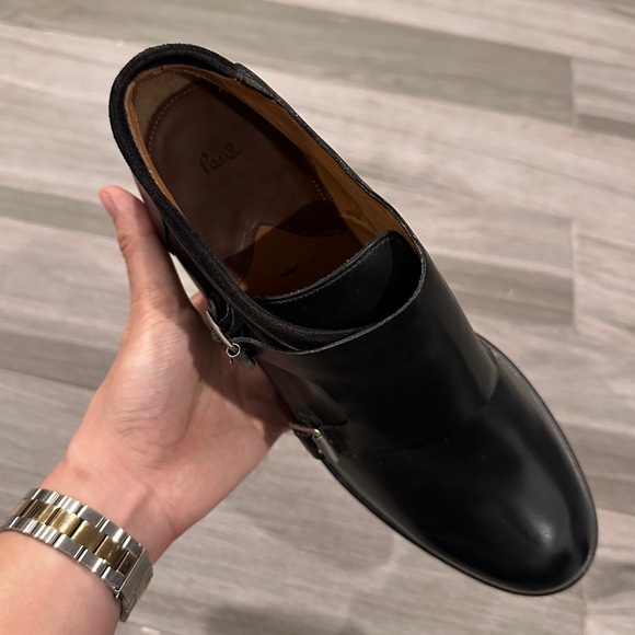 Paul Smith polished leather monk strap Chelsea boots dress shoes - Picture 11 of 14